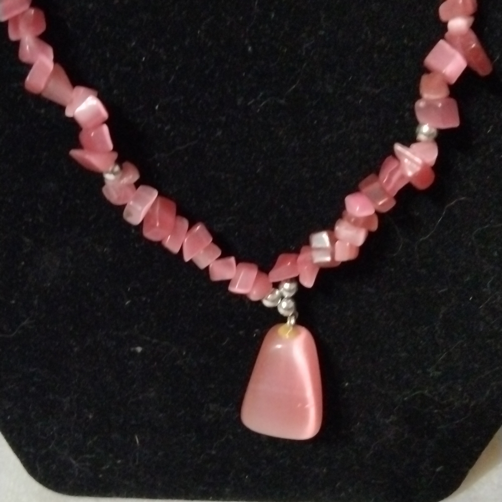 Rose Quartz Necklace 16 Nwt Sku 753